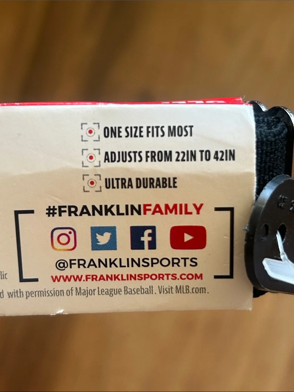 Franklin MLB Baseball Softball Belt Black NWT 22”-42” Adjustable